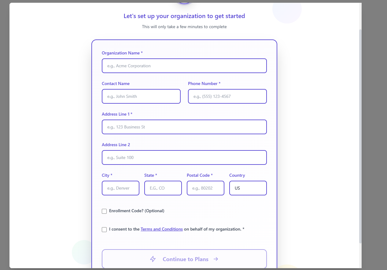Setting up your organisation