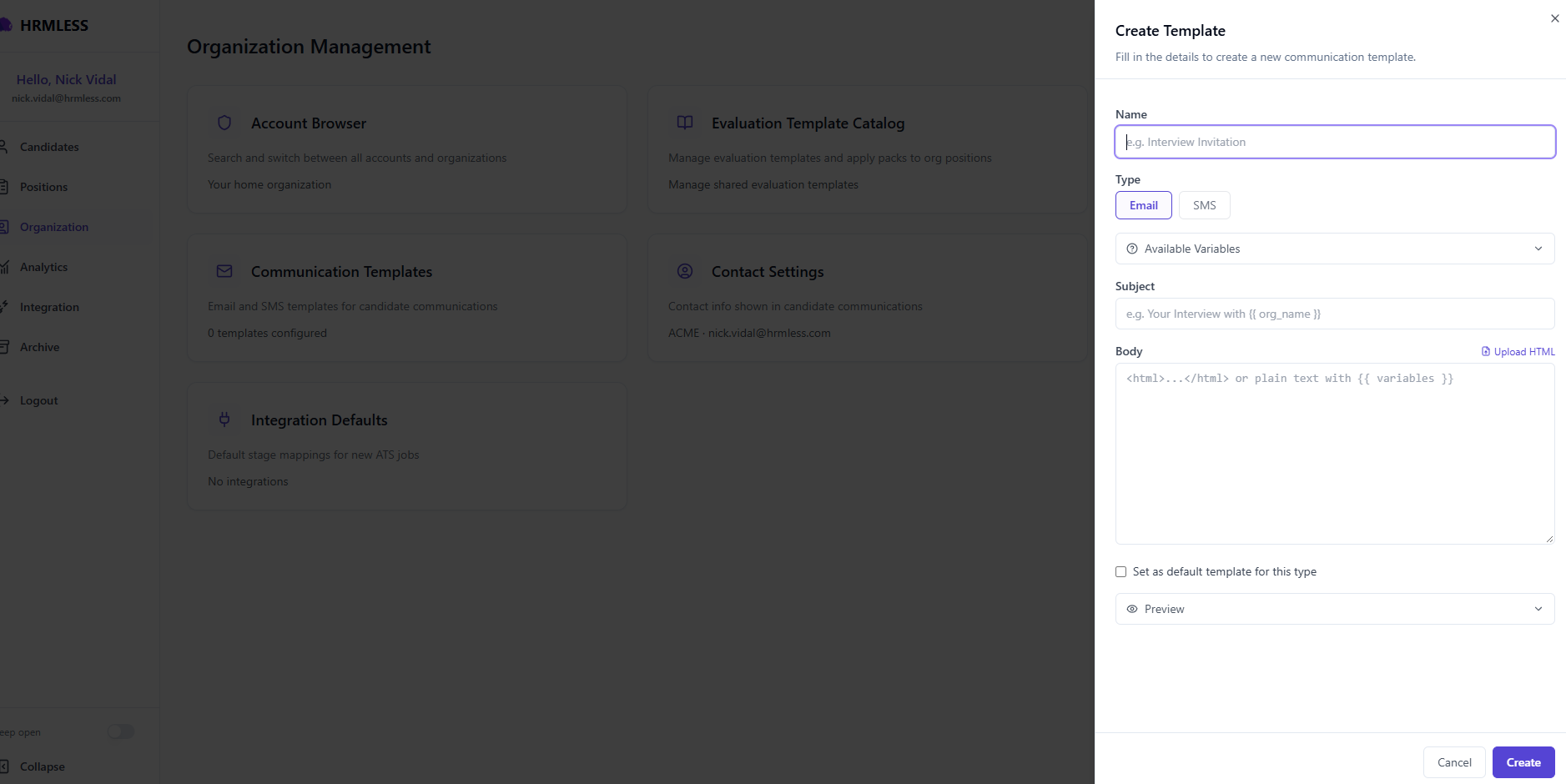 Creating a template